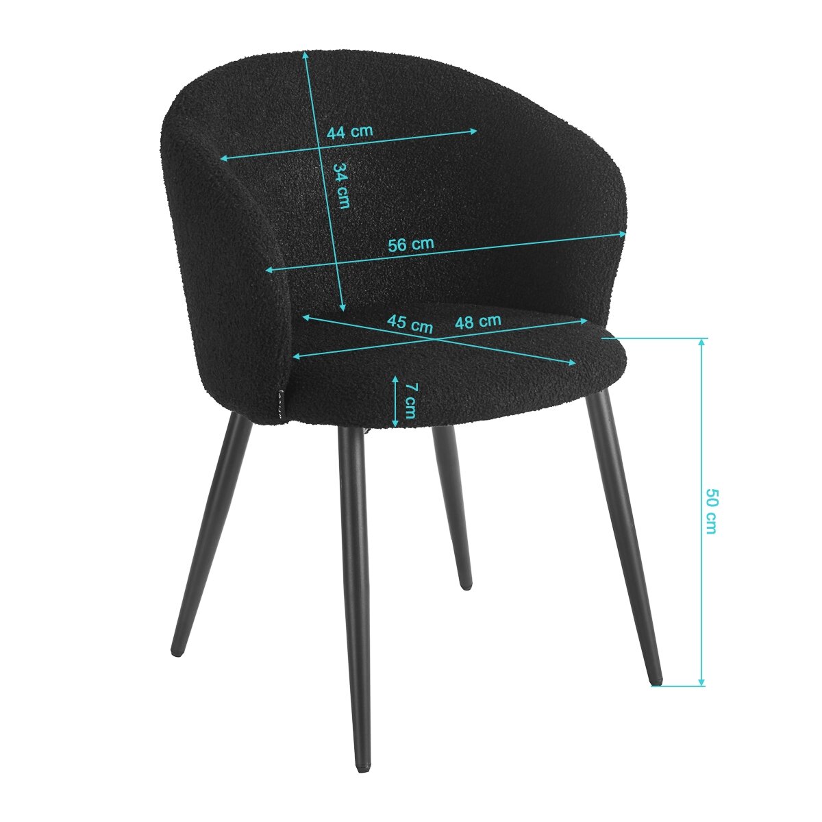 4RICO ASOLA waiting and living room chair, black color 7 4RICO ASOLA waiting and living room chair, black color 7