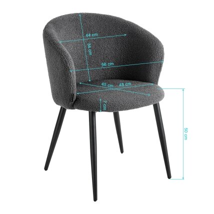 4RICO ASOLA waiting and living room chair, gray color 7