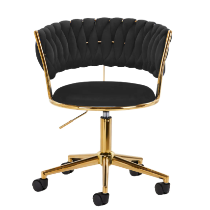 4Rico beauty salon chair with wheels QS-GW01G, black velvet 1 4Rico beauty salon chair with wheels QS-GW01G, black velvet 1