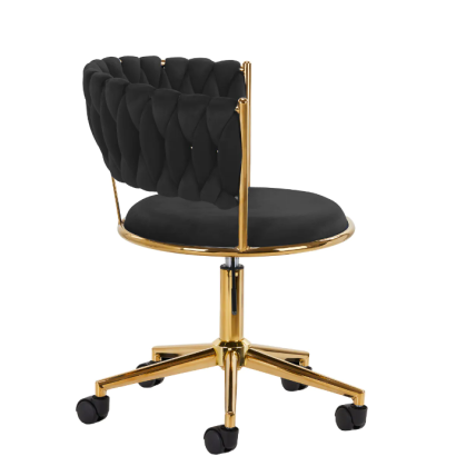4Rico beauty salon chair with wheels QS-GW01G, black velvet 2 4Rico beauty salon chair with wheels QS-GW01G, black velvet 2