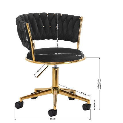 4Rico beauty salon chair with wheels QS-GW01G, black velvet 7 4Rico beauty salon chair with wheels QS-GW01G, black velvet 7