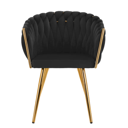 4Rico beauty salon waiting chair QS-GW06G, black velvet 1 4Rico beauty salon waiting chair QS-GW06G, black velvet 1