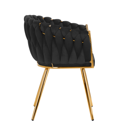 4Rico beauty salon waiting chair QS-GW06G, black velvet 3 4Rico beauty salon waiting chair QS-GW06G, black velvet 3