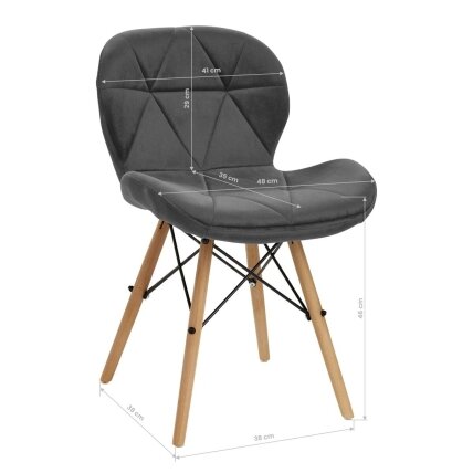 4Rico Scandinavian office and waiting room chair QS-186, gray velvet 8 4Rico Scandinavian office and waiting room chair QS-186, gray velvet 8