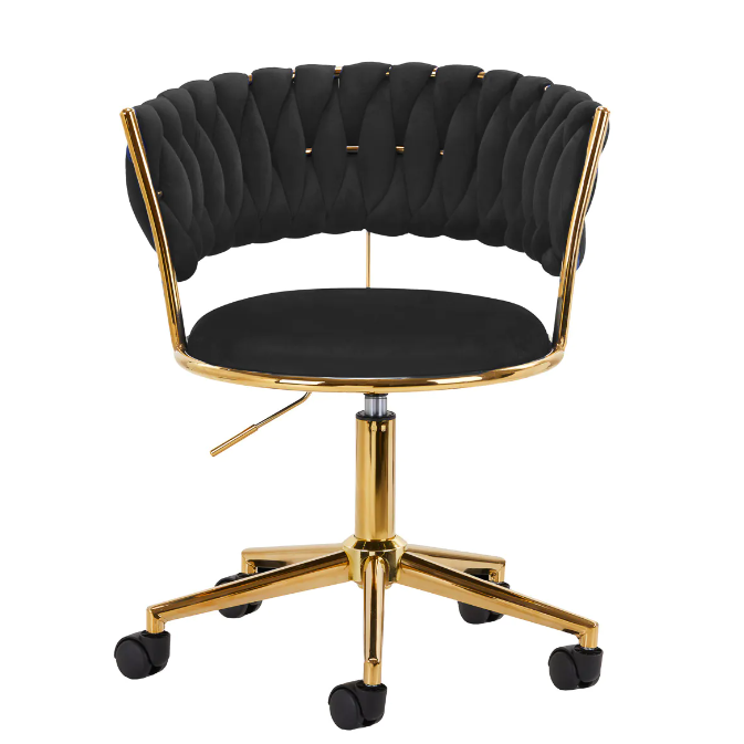 4Rico beauty salon chair with wheels QS-GW01G, black velvet 1 4Rico beauty salon chair with wheels QS-GW01G, black velvet 1