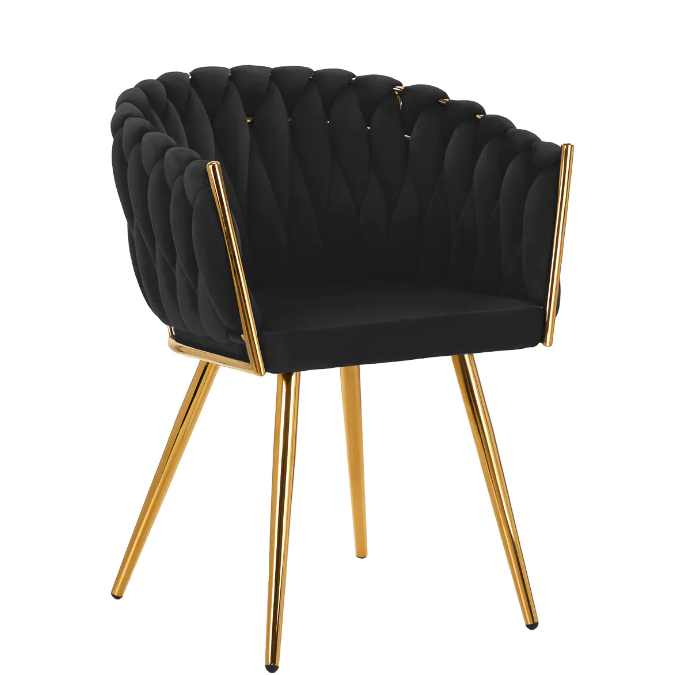 4Rico beauty salon waiting chair QS-GW06G, black velvet 4Rico beauty salon waiting chair QS-GW06G, black velvet