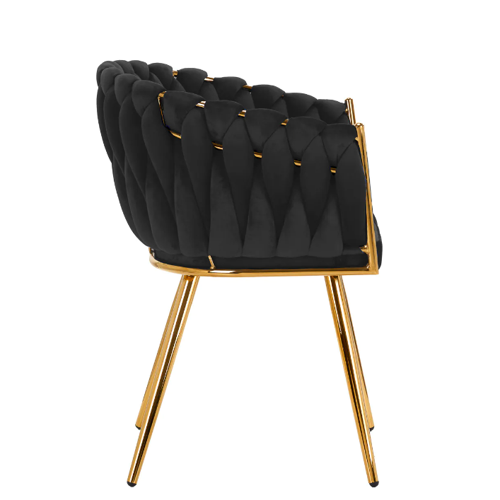 4Rico beauty salon waiting chair QS-GW06G, black velvet 3