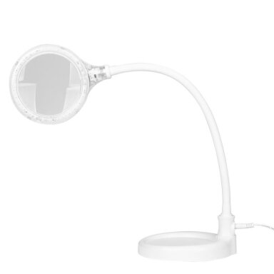 ELEGANTE RED LINE profesionali kosmetologinė stalinė LED lempa - lupa ELEGANTE 2014-2R 30 SMD 5D su stovu ir tvirtinimu prie paviršių funkcija, baltos spalvos ELEGANTE RED LINE profesionali kosmetologinė stalinė LED lempa - lupa ELEGANTE 2014-2R 30 SMD 5D su stovu ir tvirtinimu prie paviršių funkcija, baltos spalvos
