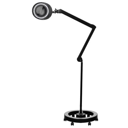 ELEGANTE RED LINE profesionali kosmetologinė LED lempa - lupa ELEGANTE 6025 60 SMD 5D, juodos spalvos (su stovu) 1 ELEGANTE RED LINE profesionali kosmetologinė LED lempa - lupa ELEGANTE 6025 60 SMD 5D, juodos spalvos (su stovu) 1