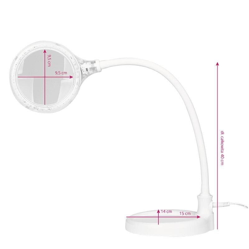ELEGANTE RED LINE profesionali kosmetologinė stalinė LED lempa - lupa ELEGANTE 2014-2R 30 SMD 5D su stovu ir tvirtinimu prie paviršių funkcija, baltos spalvos 5 ELEGANTE RED LINE profesionali kosmetologinė stalinė LED lempa - lupa ELEGANTE 2014-2R 30 SMD 5D su stovu ir tvirtinimu prie paviršių funkcija, baltos spalvos 5