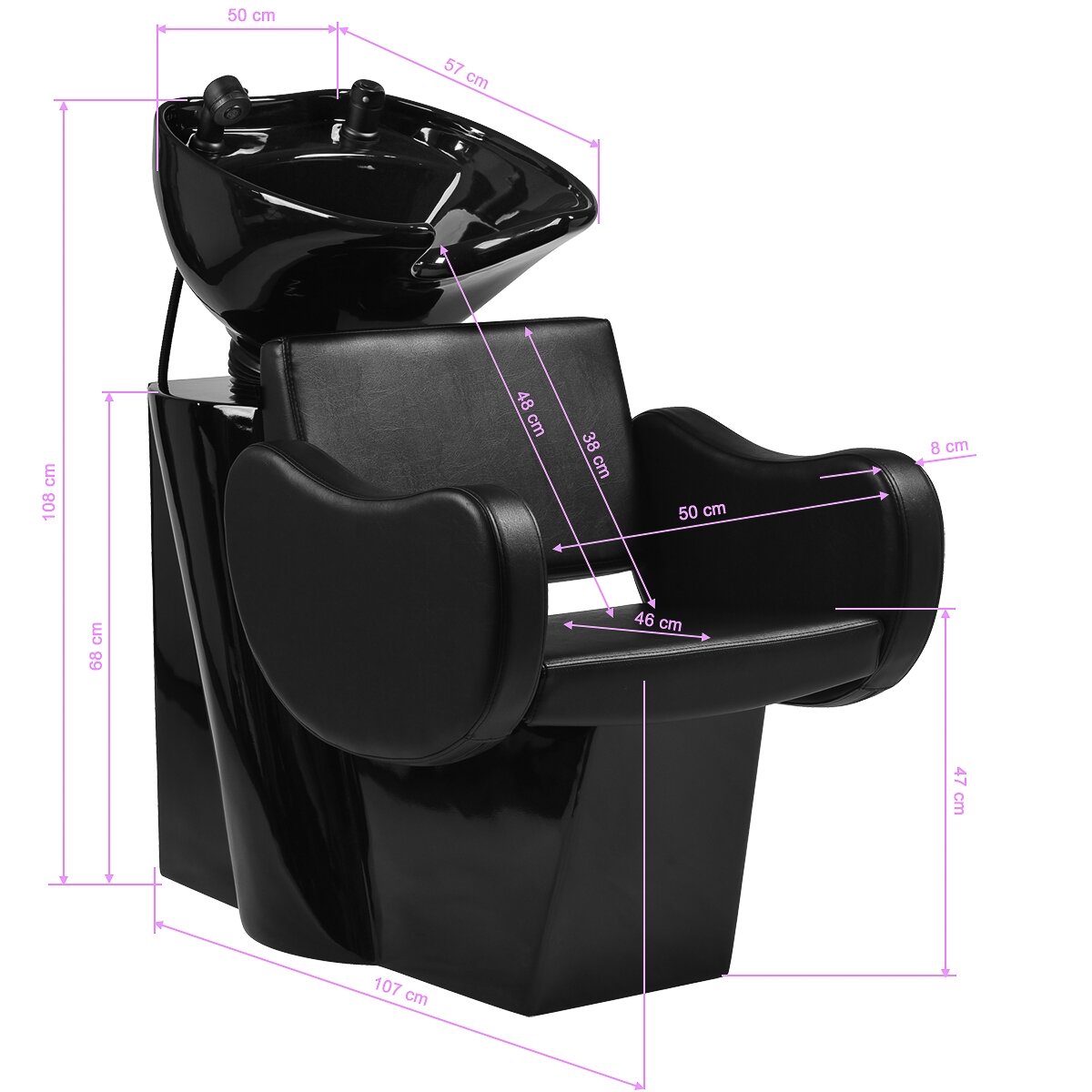 GABBIANO professional hairdressing and beauty salon sink SEWILLA, black 9 GABBIANO professional hairdressing and beauty salon sink SEWILLA, black 9