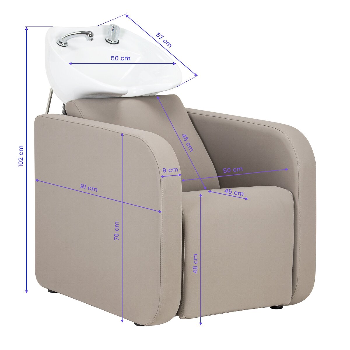 GABBIANO professional hairdressing and beauty salon sink SYLVIA, cream color 13 GABBIANO professional hairdressing and beauty salon sink SYLVIA, cream color 13
