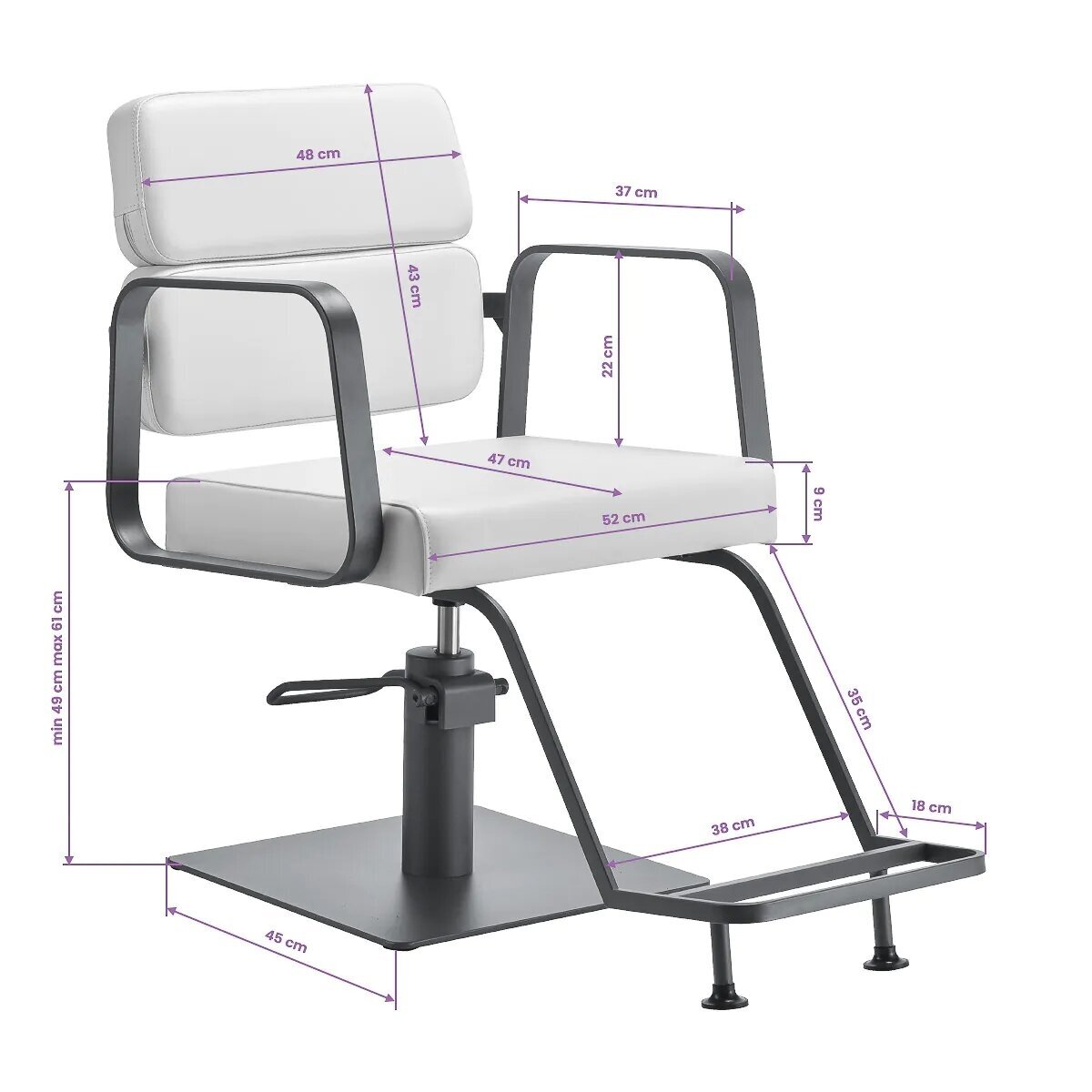 GABBIANO professional barber chair PORTO WHITE 8 GABBIANO professional barber chair PORTO WHITE 8