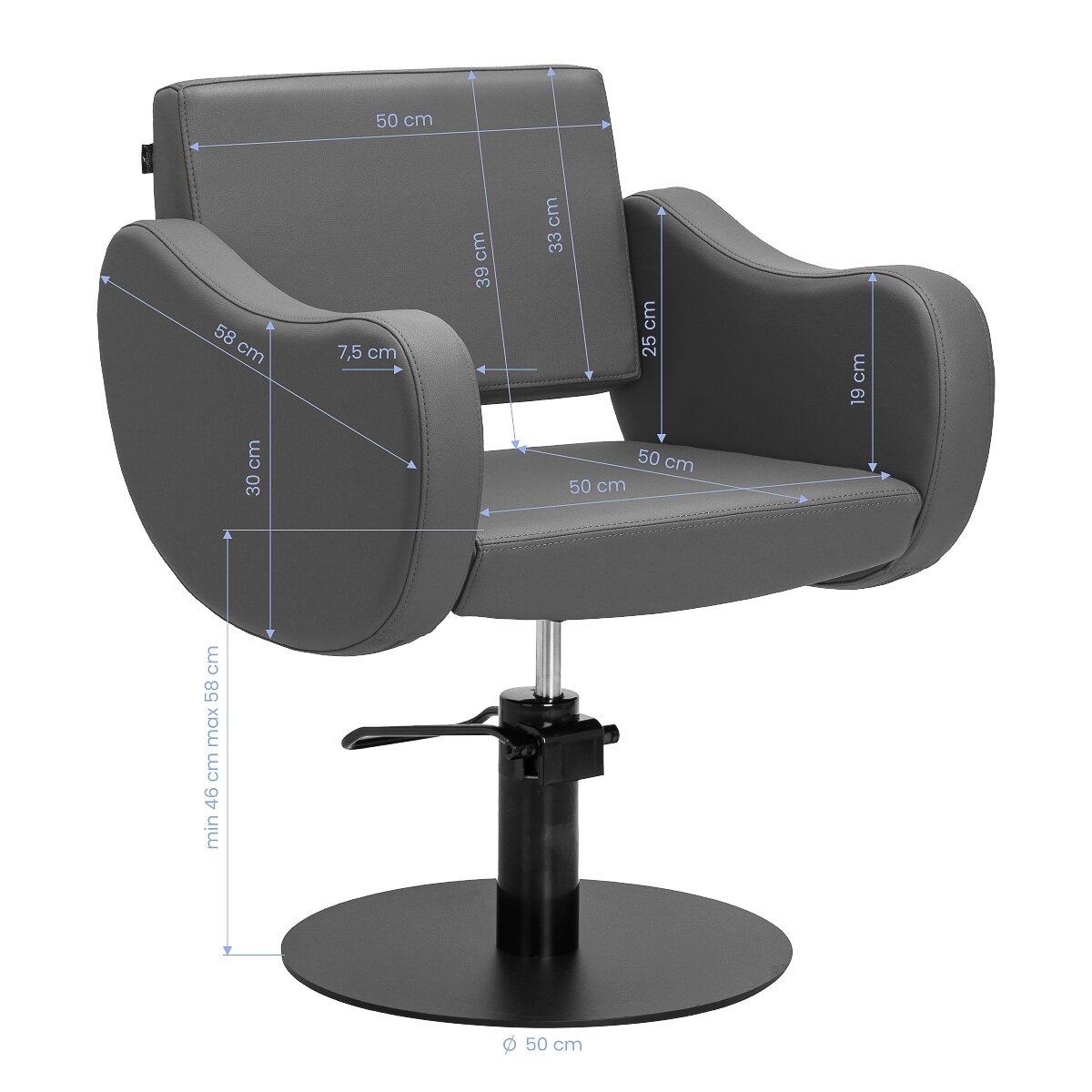 GABBIANO professional barber chair SEWILLA GRAY BLACK 8 GABBIANO professional barber chair SEWILLA GRAY BLACK 8