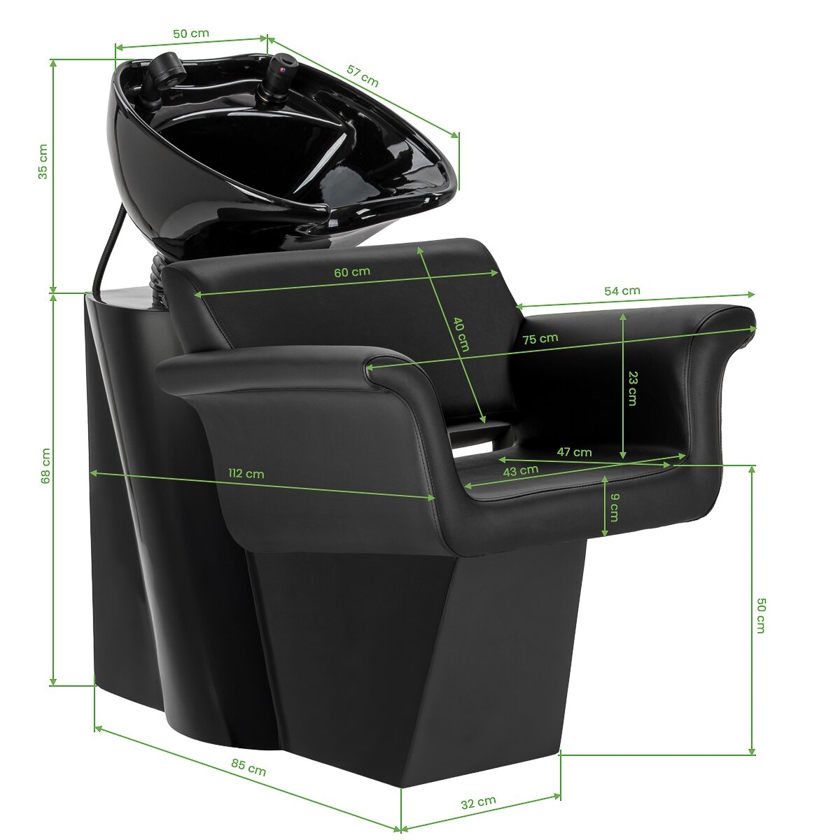 GABBIANO professional hairdressing sink LUCCA, black 11 GABBIANO professional hairdressing sink LUCCA, black 11