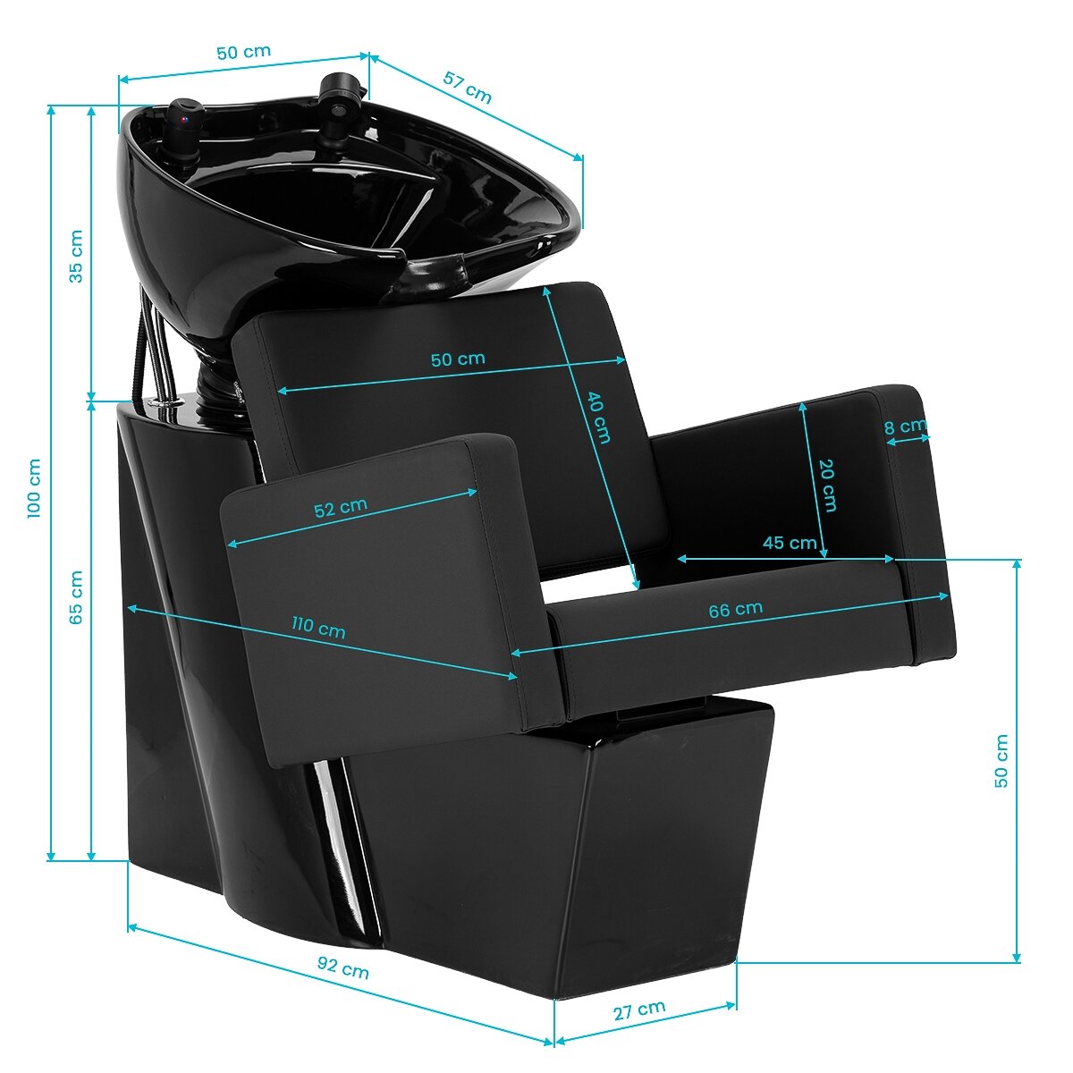 GABBIANO professional hairdressing sink VITORIA, black 13 GABBIANO professional hairdressing sink VITORIA, black 13