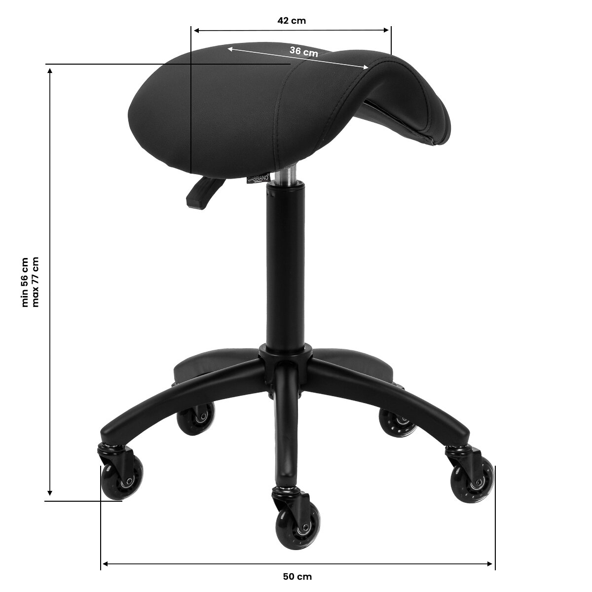 GABBIANO professional master chair-saddle for hairdressers and barbers D032, black 6