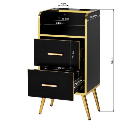 GABBIANO meistro spintelė grožio salonams TRIX GOLD 6 GABBIANO meistro spintelė grožio salonams TRIX GOLD 6