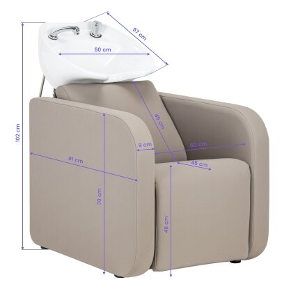 GABBIANO professional hairdressing and beauty salon sink SYLVIA, cream color 13 GABBIANO professional hairdressing and beauty salon sink SYLVIA, cream color 13