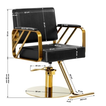 GABBIANO professional hairdressing chair GENUA, black and gold color 7 GABBIANO professional hairdressing chair GENUA, black and gold color 7
