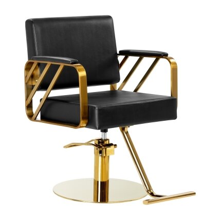 GABBIANO professional hairdressing chair GENUA, black and gold color GABBIANO professional hairdressing chair GENUA, black and gold color