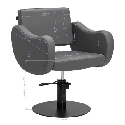 GABBIANO professional barber chair SEWILLA GRAY BLACK 8 GABBIANO professional barber chair SEWILLA GRAY BLACK 8