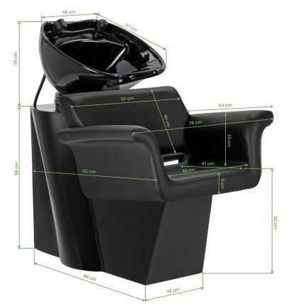 GABBIANO professional hairdressing sink LUCCA, black 11 GABBIANO professional hairdressing sink LUCCA, black 11