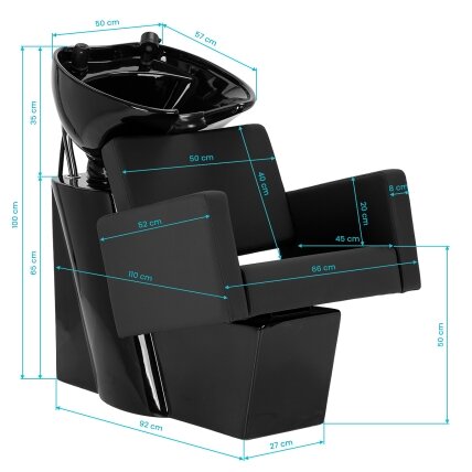 GABBIANO professional hairdressing sink VITORIA, black 13
