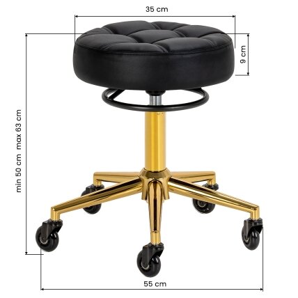 GABBIANO professional craftsman's chair with wheels D054G, black 5