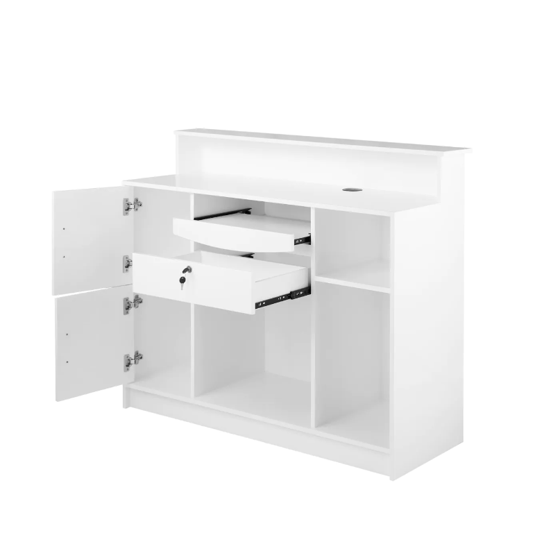 GABBIANO profesionalus registratūros stalas ir recepcija grožio salonams G26W, baltos spalvos 2 GABBIANO profesionalus registratūros stalas ir recepcija grožio salonams G26W, baltos spalvos 2