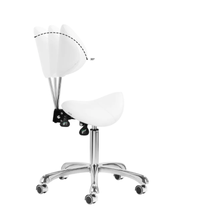 GIOVANNI CLASSIC 1004 profesionali meistro kėdė-balnas kosmetologams, baltos spalvos 9