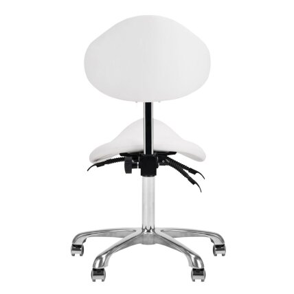GIOVANNI CLASSIC 1004 profesionali meistro kėdė-balnas kosmetologams, baltos spalvos 6