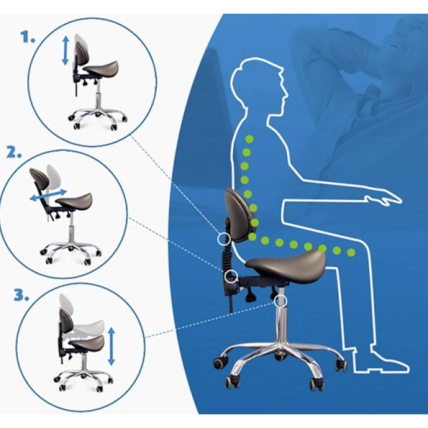 GIOVANNI CLASSIC 1004 professional master's chair-saddle for beauticians, grey color 10