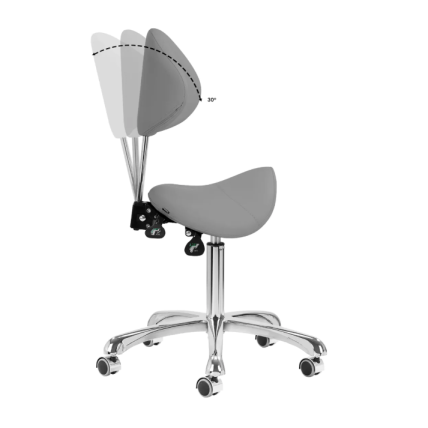 GIOVANNI CLASSIC 1004 professional master's chair-saddle for beauticians, grey color 8