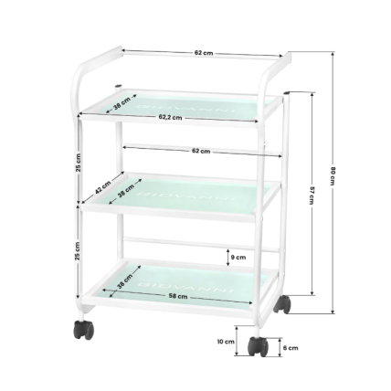GIOVANNI CLASSIC TYP 1013 professional cosmetology trolley, white color 5 GIOVANNI CLASSIC TYP 1013 professional cosmetology trolley, white color 5