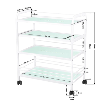 GIOVANNI CLASSIC TYP 1015 professional cosmetology trolley with pull-out shelf + lamp hole 5 GIOVANNI CLASSIC TYP 1015 professional cosmetology trolley with pull-out shelf + lamp hole 5