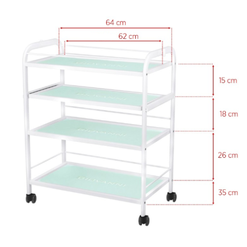 GIOVANNI CLASSIC 1015A professional cosmetic trolley (with pull-out shelf), white color 5 GIOVANNI CLASSIC 1015A professional cosmetic trolley (with pull-out shelf), white color 5