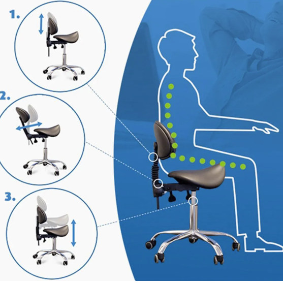 GIOVANNI CLASSIC 1004 professional master's chair-saddle for beauticians, black color 10