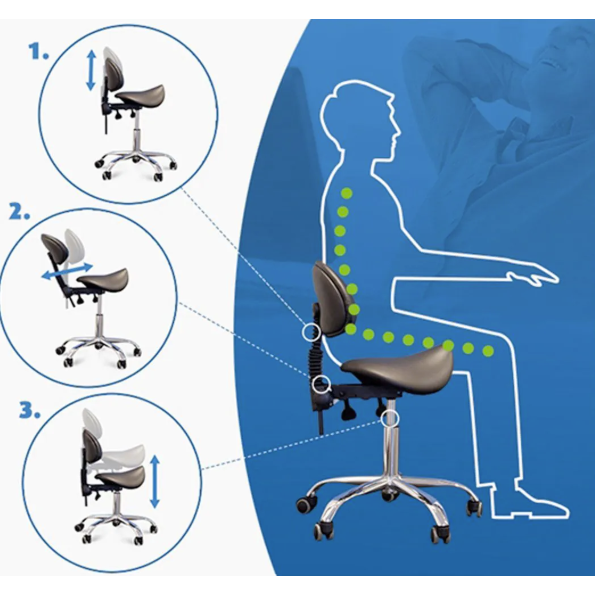 GIOVANNI CLASSIC 1004 professional master's chair-saddle for beauticians, grey color 10