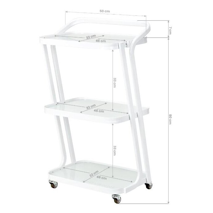GIOVANNI professional cosmetology trolley H6701, white color 7