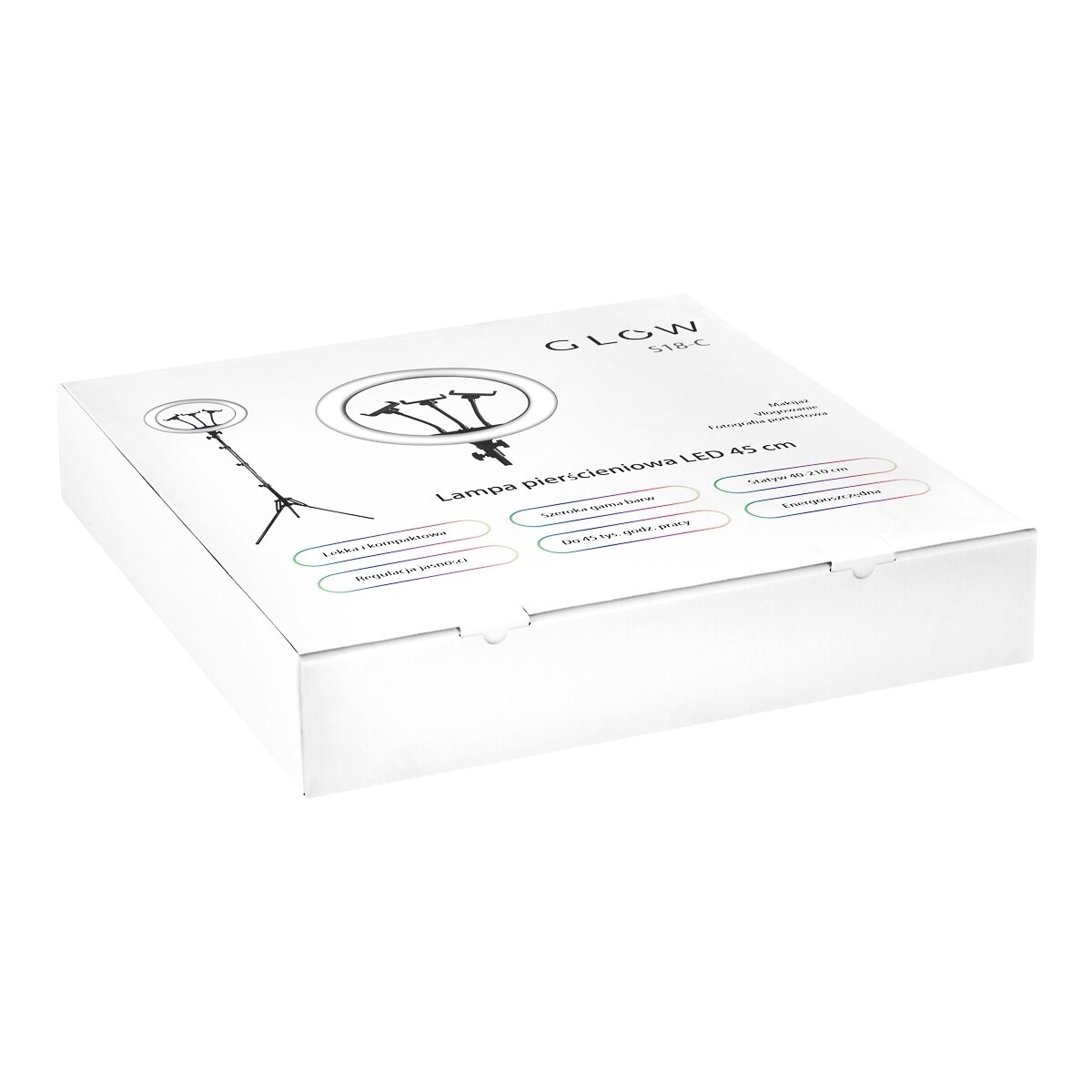 GLOW profesionali makiažo lempa RING 18" BSC su stovu 45W 11