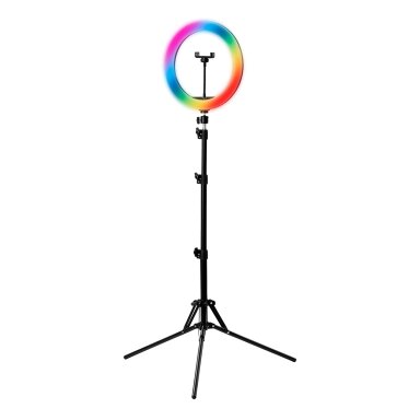 GLOW profesionali makiažo lempa LED RING RGB 13" bsc su stovu 10W GLOW profesionali makiažo lempa LED RING RGB 13" bsc su stovu 10W