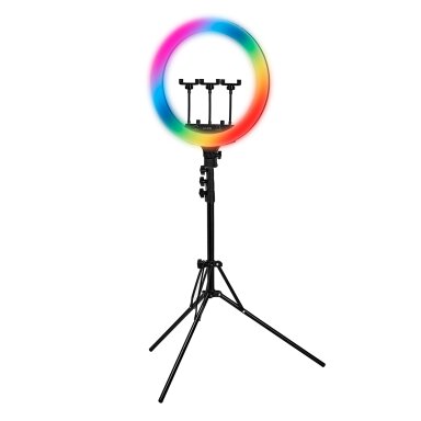 GLOW profesionali makiažo lempa RING 18" BSC su stovu 45W GLOW profesionali makiažo lempa RING 18" BSC su stovu 45W