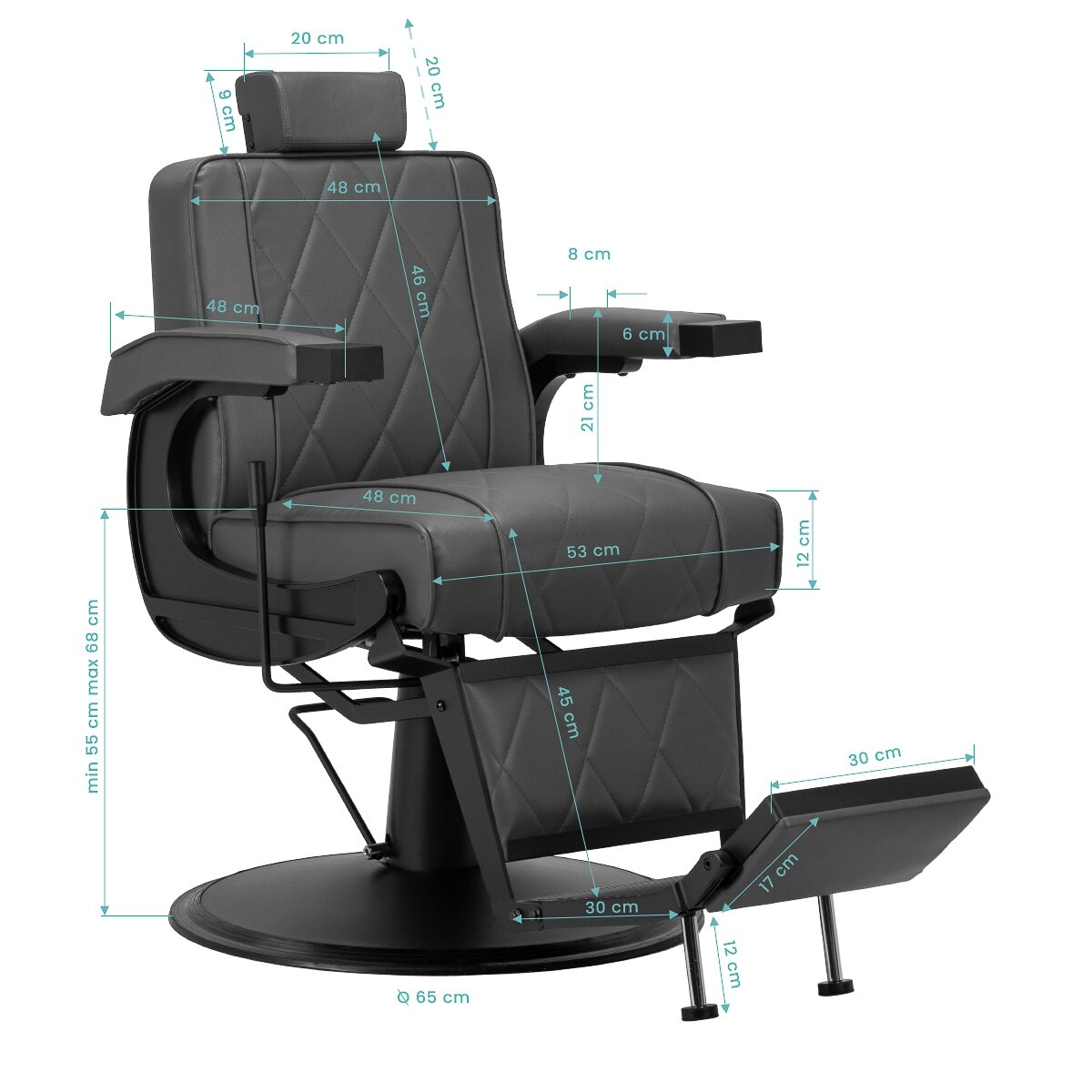 HAIR SYSTEM professional barber chair for hairdressing salons and beauty salons, gray 15 HAIR SYSTEM professional barber chair for hairdressing salons and beauty salons, gray 15