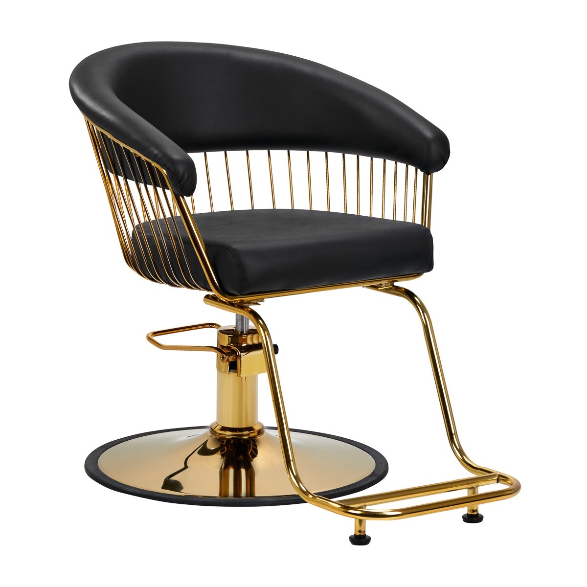 HAIR SYSTEM profesionali kirpyklos kėdė LILE GOLD, juodos spalvos HAIR SYSTEM profesionali kirpyklos kėdė LILE GOLD, juodos spalvos