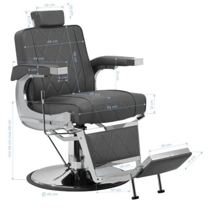HAIR SYSTEM profesionali barberio kėdė kirpykloms ir grožio salonams BM88066, pilkos spalvos 15