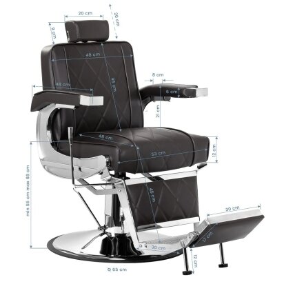 HAIR SYSTEM profesionali barberio kėdė kirpykloms ir grožio salonams BM88066, rudos spalvos 14