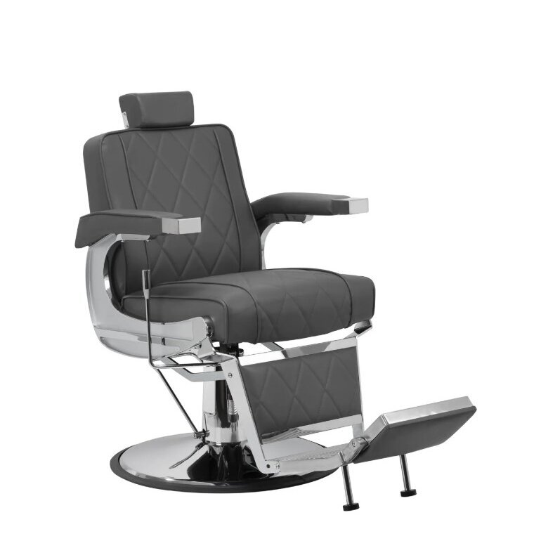 HAIR SYSTEM profesionali barberio kėdė kirpykloms ir grožio salonams BM88066, pilkos spalvos