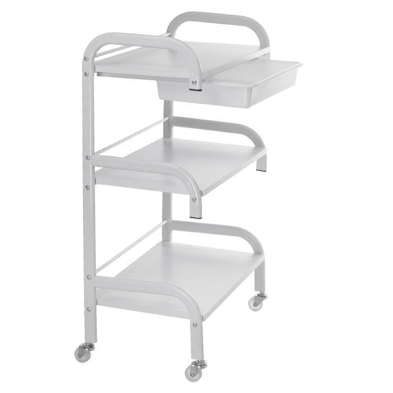 Cosmetic trolley with wooden shelves NG-ST026, white color 1 Cosmetic trolley with wooden shelves NG-ST026, white color 1