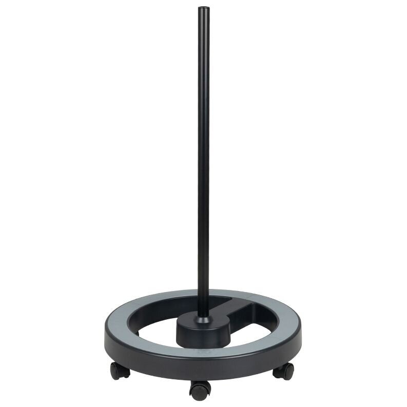 Lamp stand, extremely durable, black, ring-shaped.